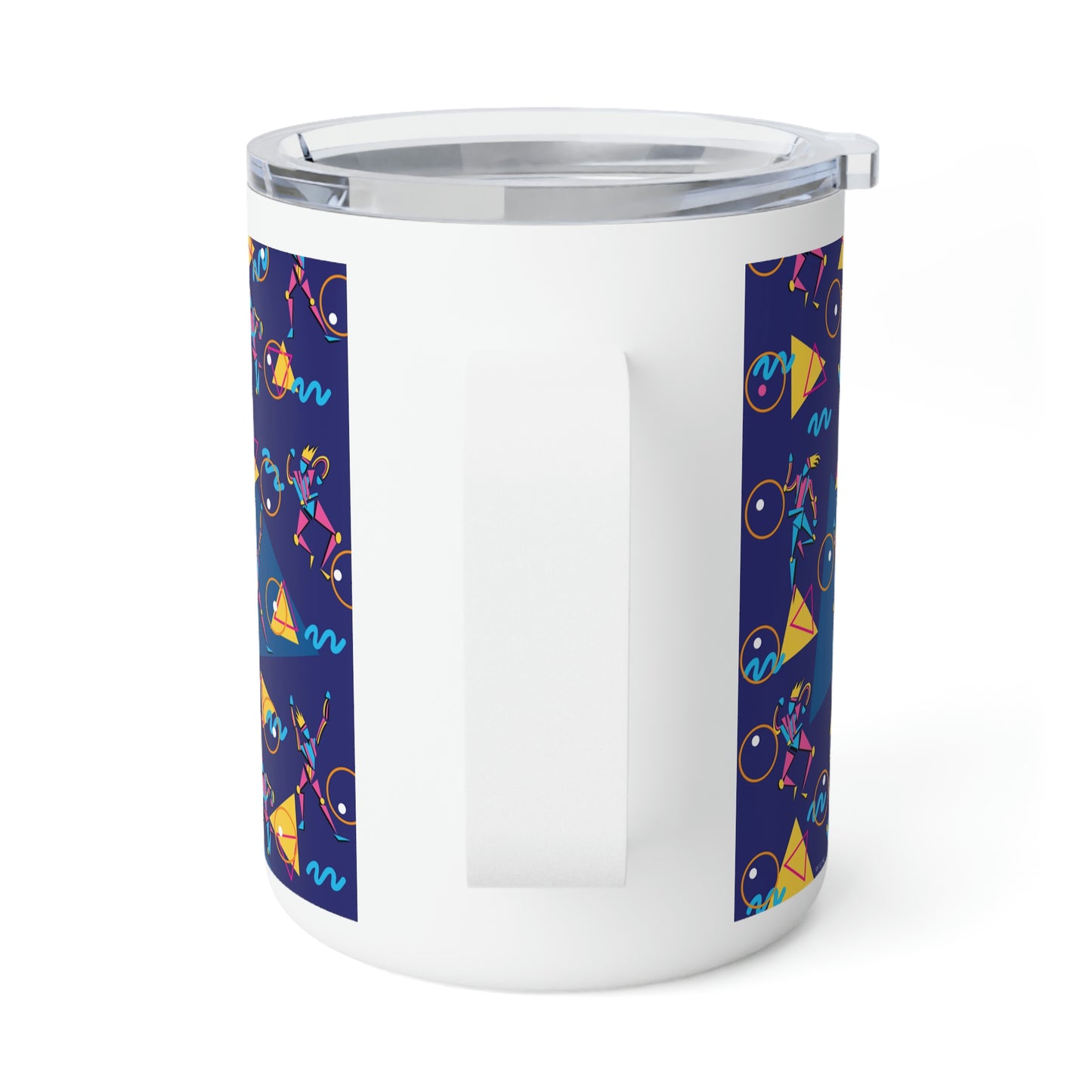 Retro Dancers and Triangles Insulated Coffee Mug - 10oz