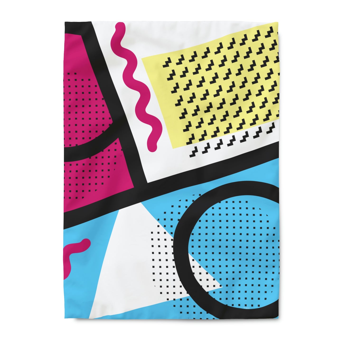 1980s Retro Graphic Art Abstract  - Tick Tack Triangle - Duvet Cover