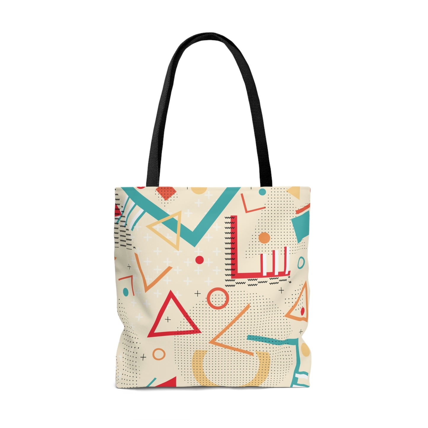 1980s Retro Abstract Graphic Art - Triangles and Circles -  Tote Bag