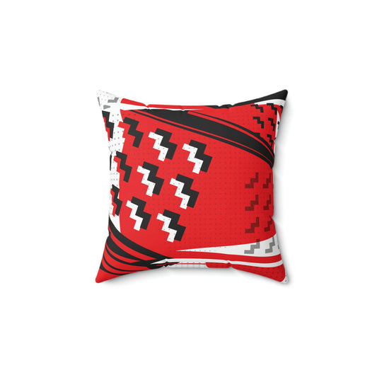 Spun Polyester Square Pillow - 1980 Retro Abstract Graphic Art - Attack Formation -