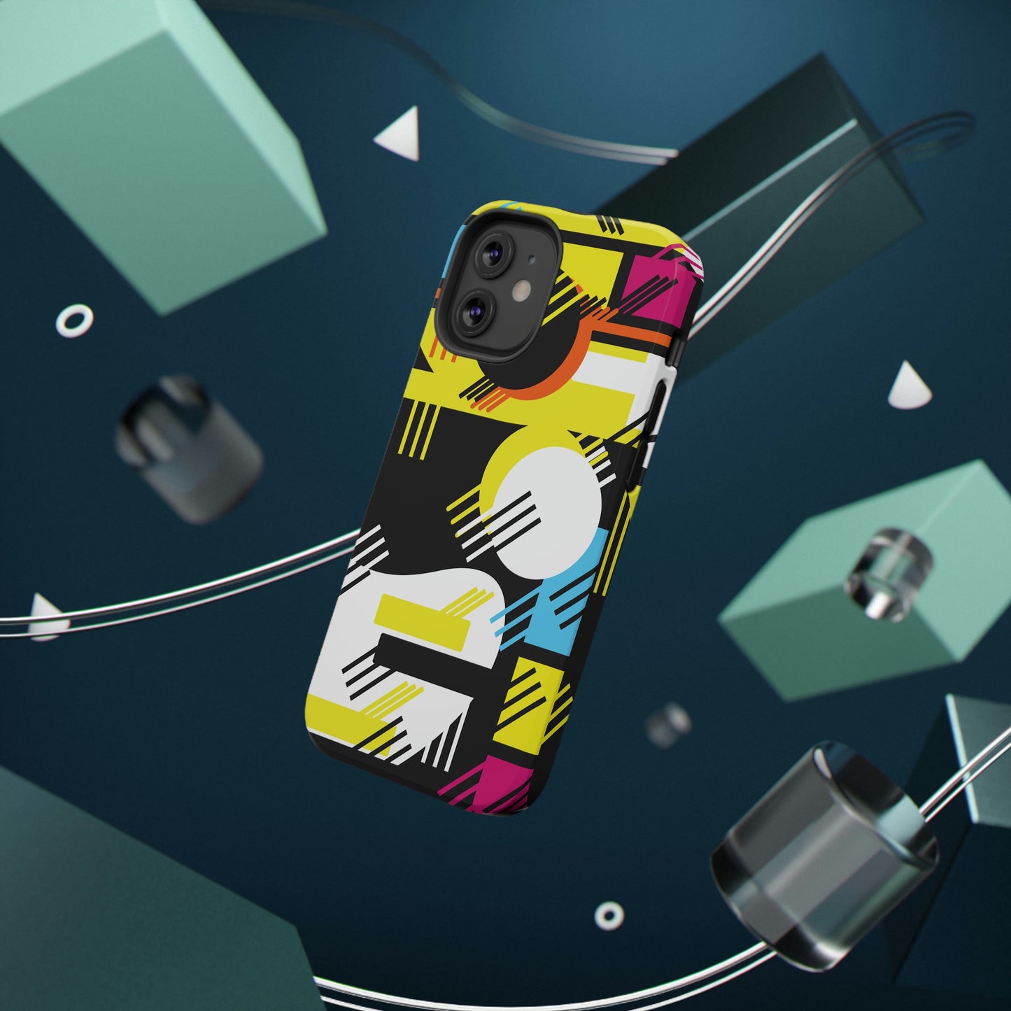 Impact-Resistant Cases - 1980s Retro Abstract Graphic Art - Primary Tines -