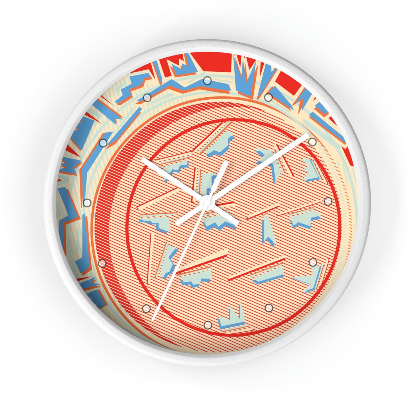1980s Retro Abstract Design Cereal Bowl Wall Clock