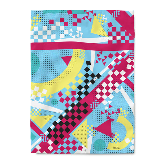 1980s Retro Graphic Art Abstract  - Checkered - Duvet Cover