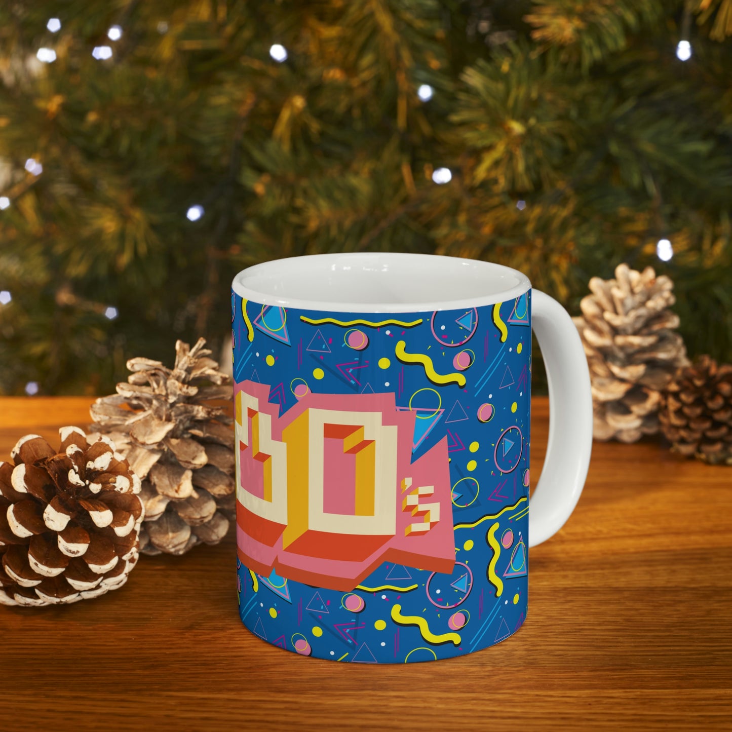 Ceramic Mug 11oz 1980 Retro Graphic Abstract Design - I Love the 1980s -