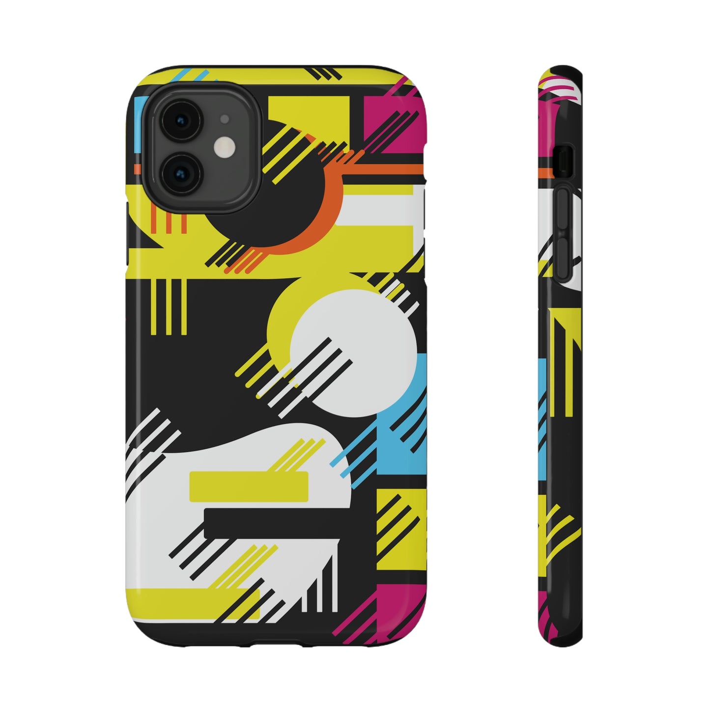 Impact-Resistant Cases - 1980s Retro Abstract Graphic Art - Primary Tines -