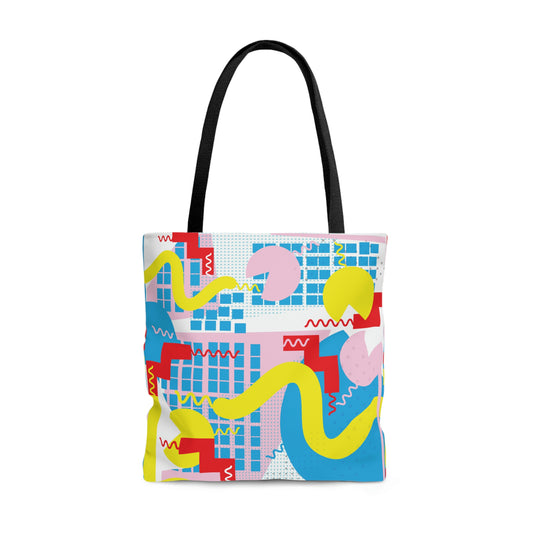 1980s Retro Abstract Graphic Art - Squiggle -  Tote Bag