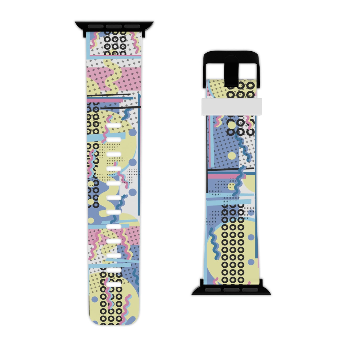 Light Blue Pink and Yellow Watch Band for Apple Watch - Geometric Design