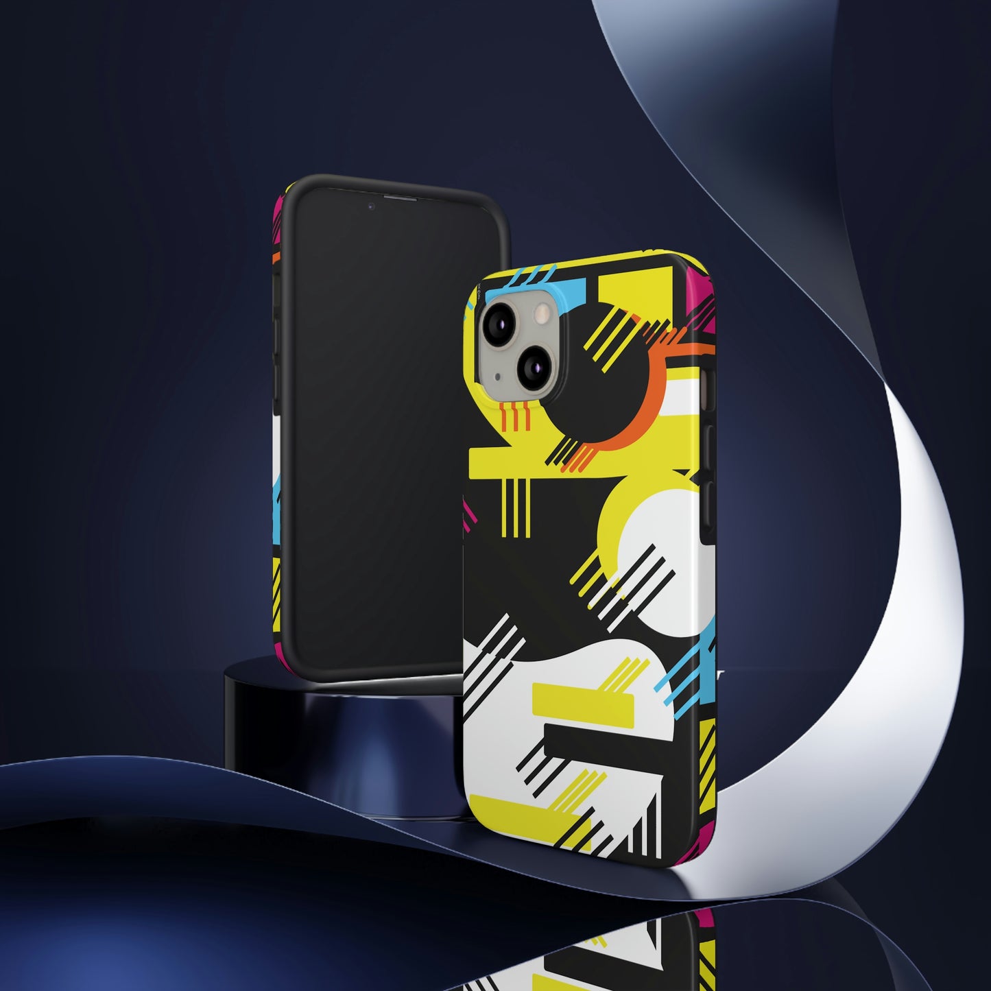 Tough Phone Cases, Case-Mate -80s Retro Abstract Graphic Art - Primary Tines -