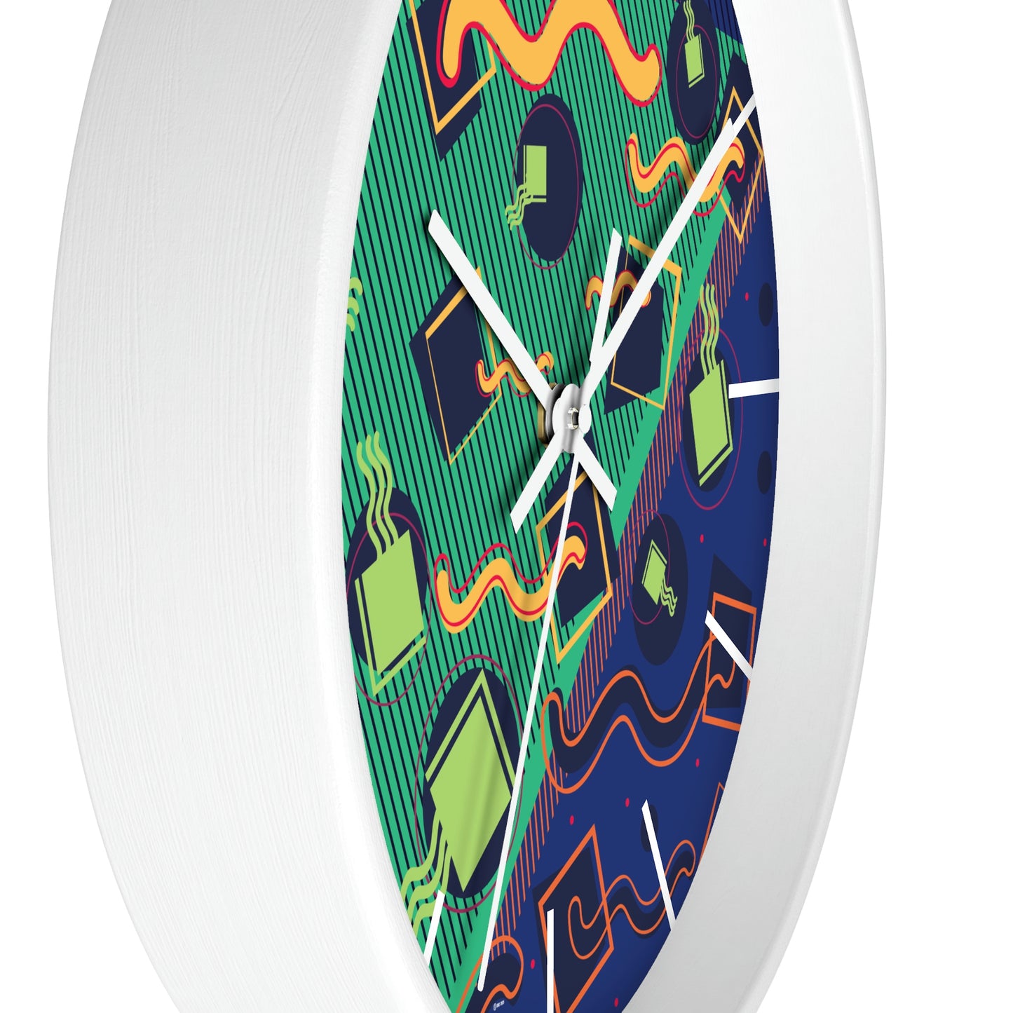 1980s Retro Abstract Design Bermuda Fish and Bait Wall Clock