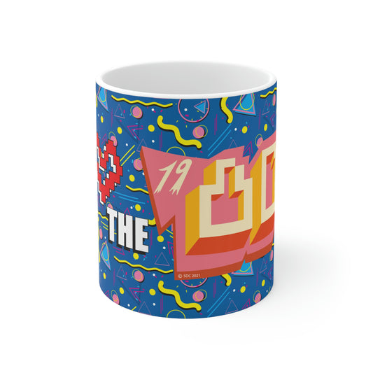 Ceramic Mug 11oz 1980 Retro Graphic Abstract Design - I Love the 1980s -