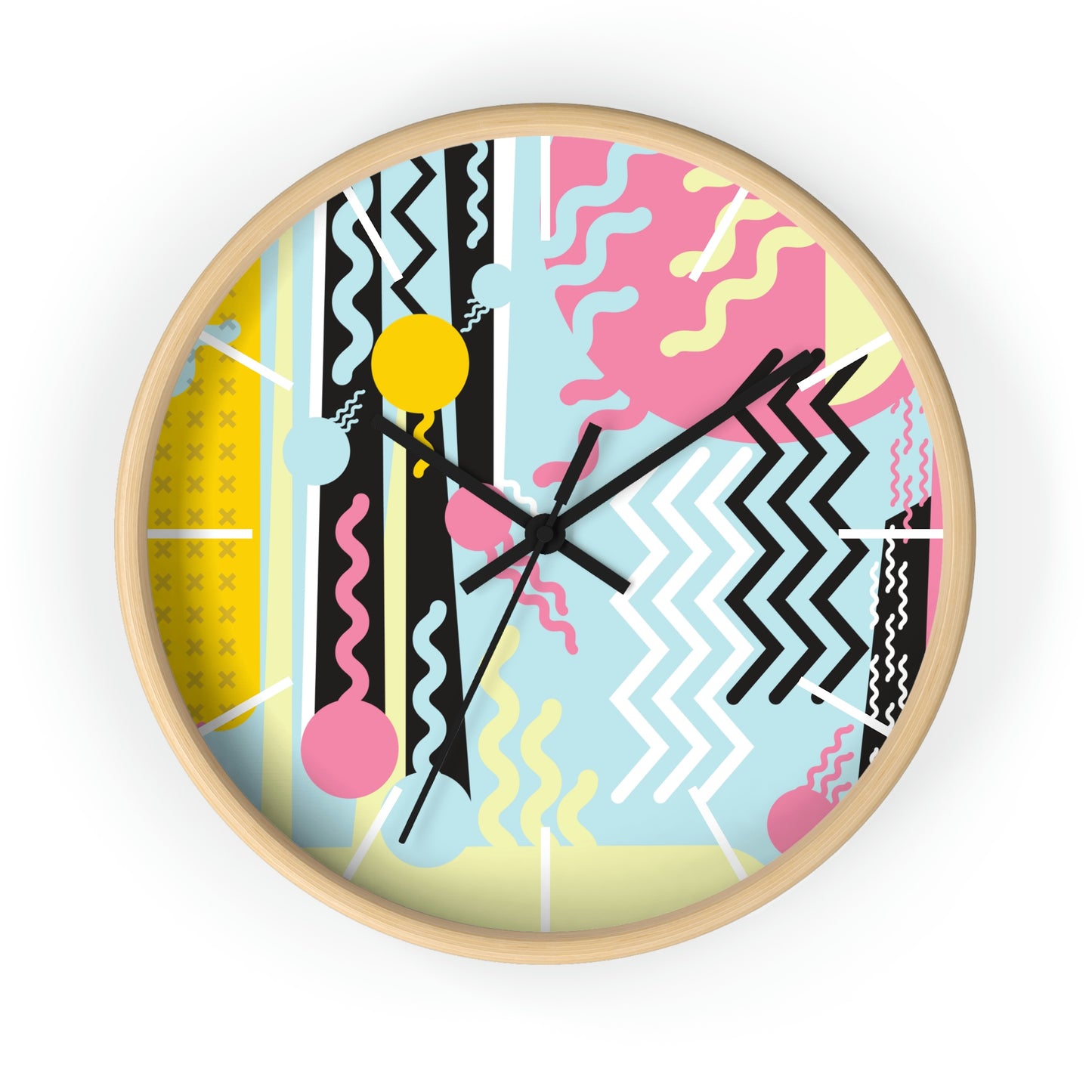 1980s Retro Abstract Design - Pastels - Wall Clock