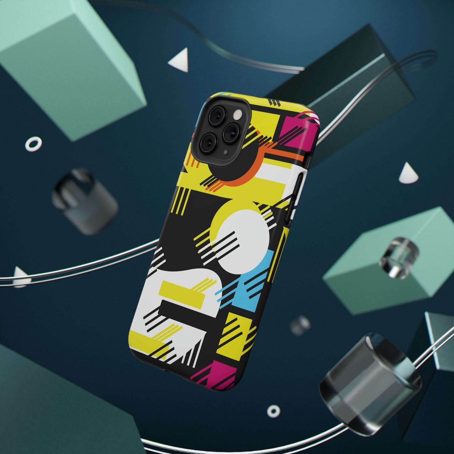 Impact-Resistant Cases - 1980s Retro Abstract Graphic Art - Primary Tines -