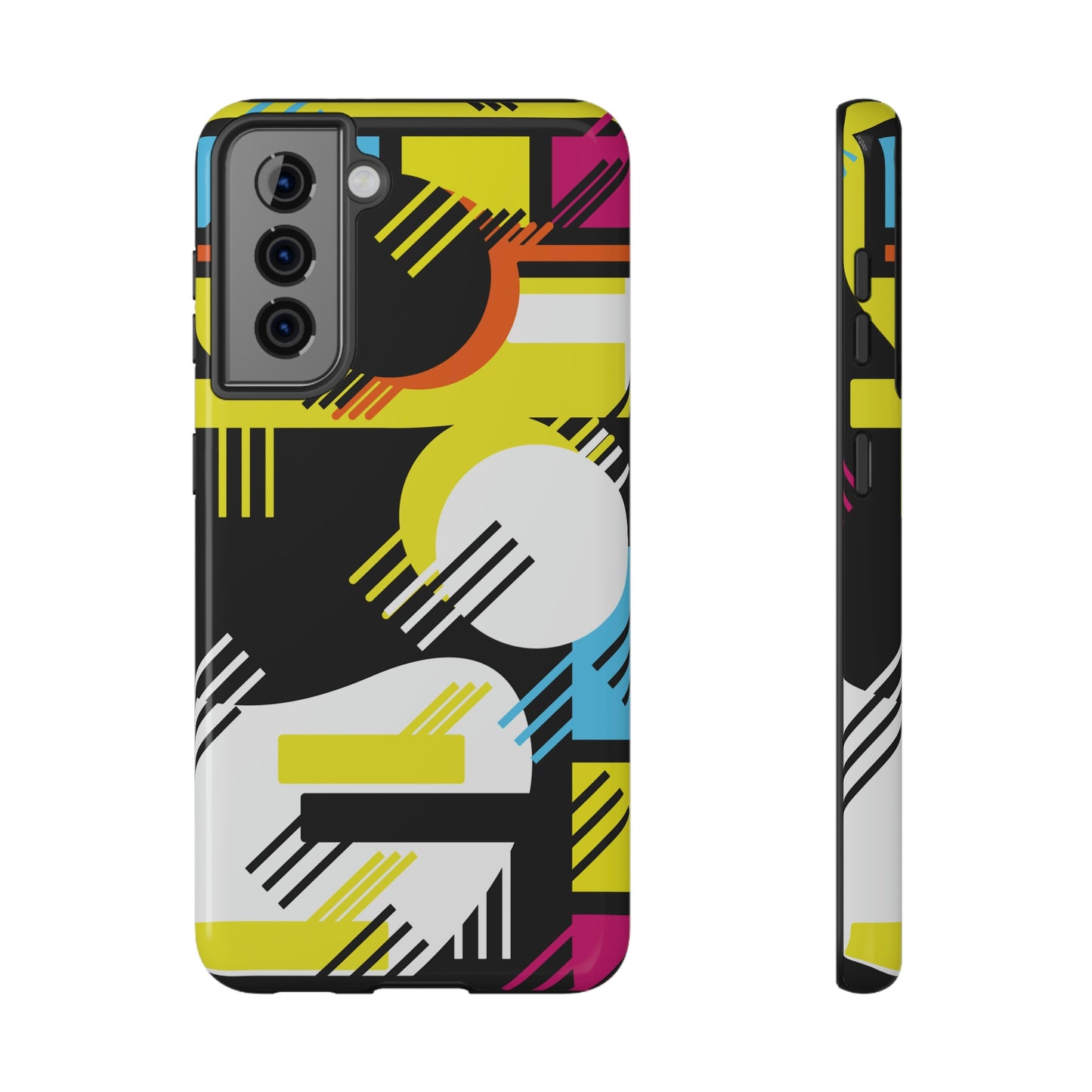 Impact-Resistant Cases - 1980s Retro Abstract Graphic Art - Primary Tines -