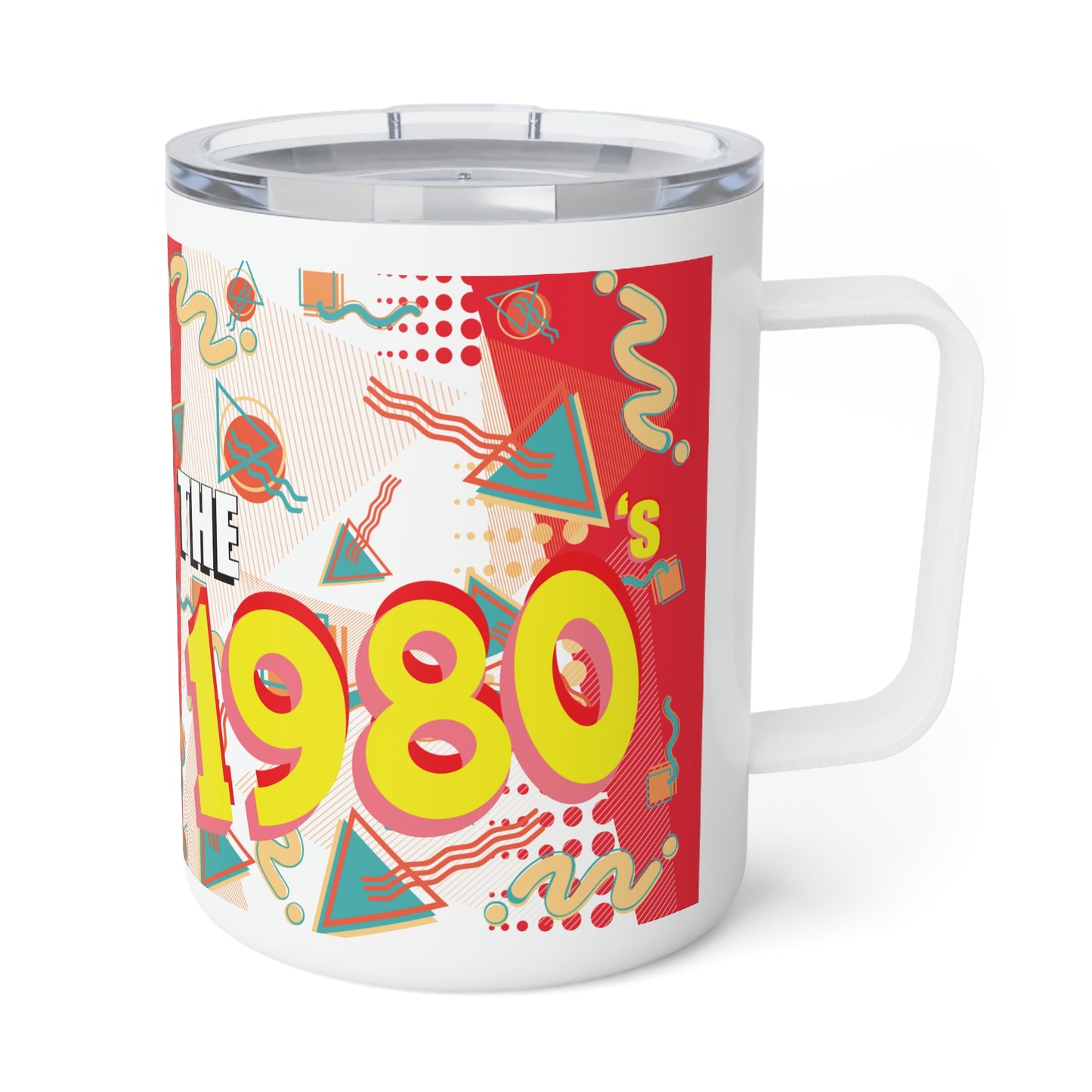 I Heart the 1980s Abstract Graphic Art  Red Sushi Insulated Coffee Mug, 10oz