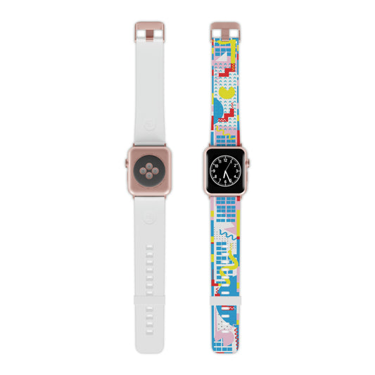 Red and Pink Geometric Watch Band for Apple Watch