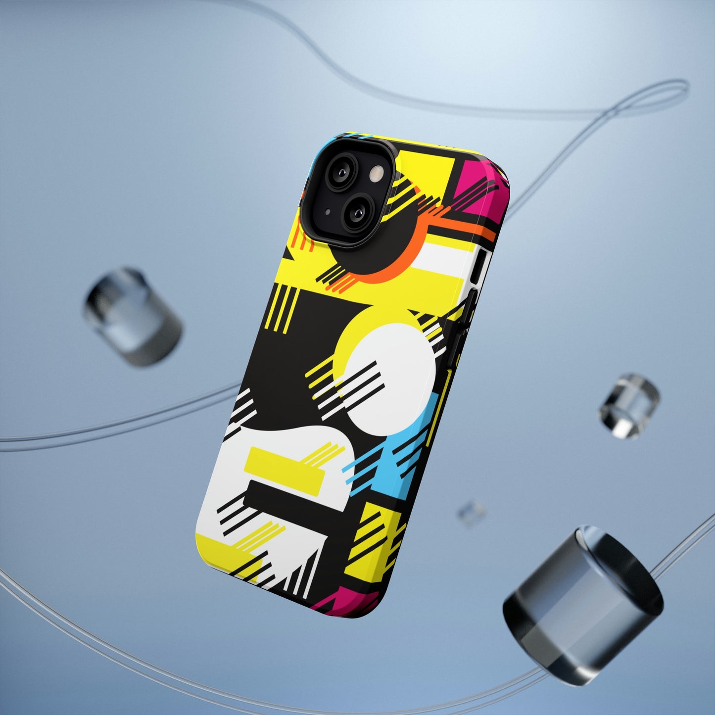 Impact-Resistant Cases - 1980s Retro Abstract Graphic Art - Primary Tines -