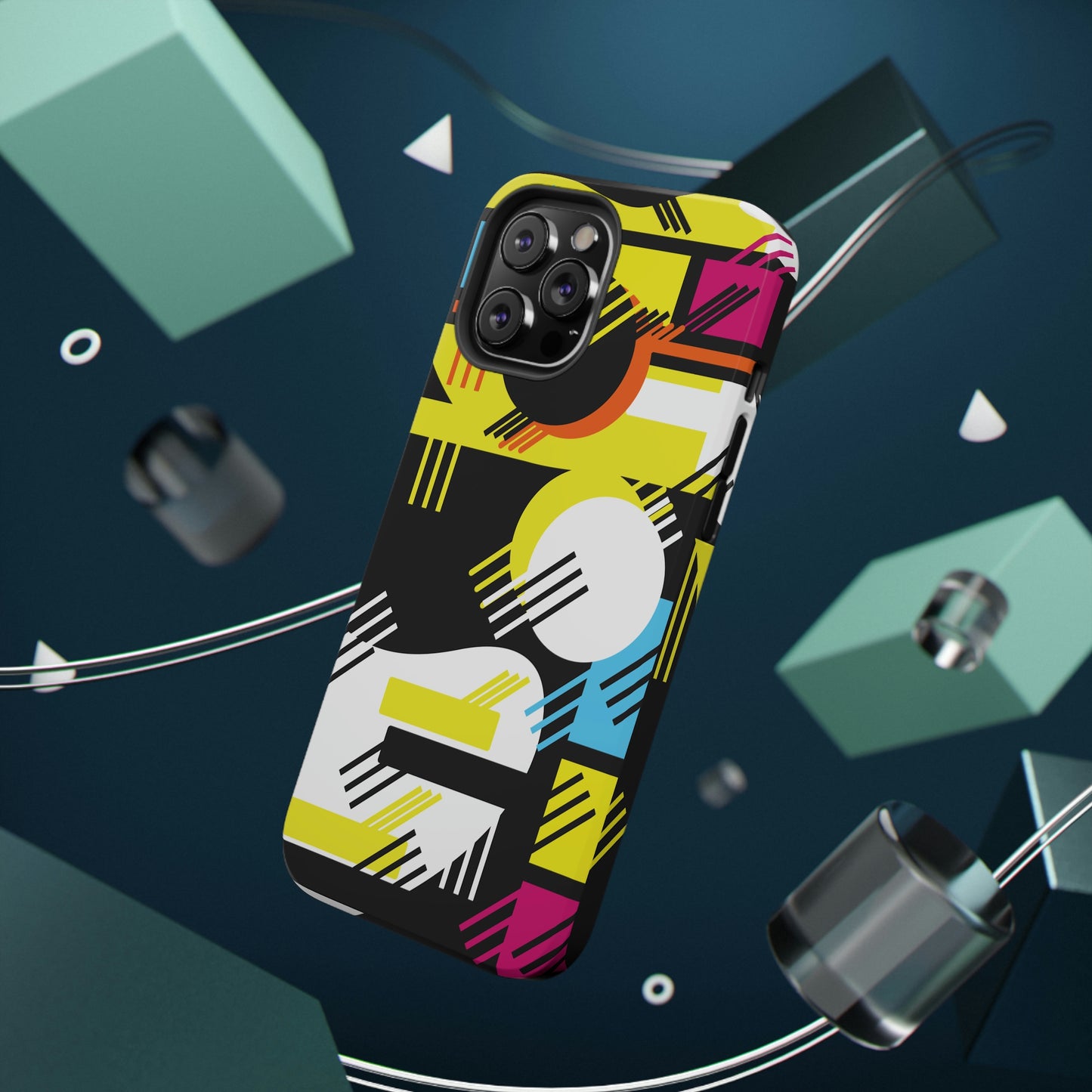 Impact-Resistant Cases - 1980s Retro Abstract Graphic Art - Primary Tines -