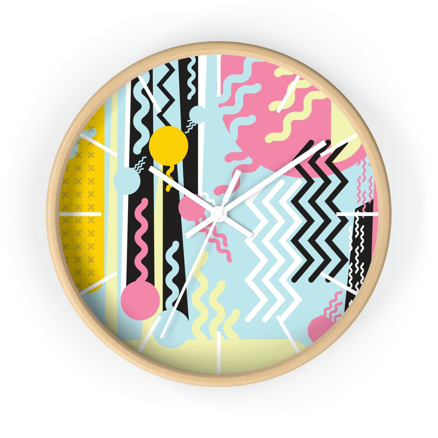 1980s Retro Abstract Design - Pastels - Wall Clock