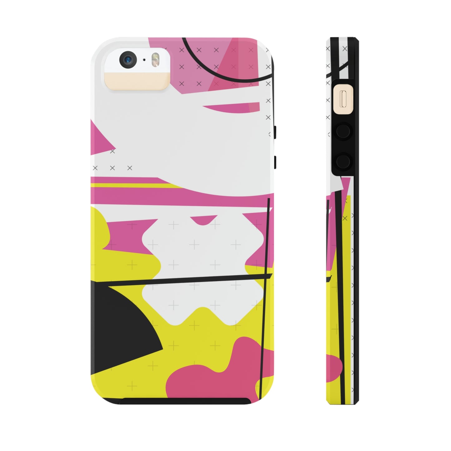 Tough Phone Cases, Case-Mate -80s Retro Abstract Graphic Art - Pink Yellow Black -