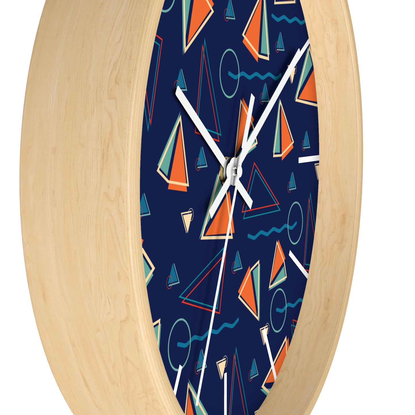 1980s Retro Abstract - Sails and Sunsets - Wall Clock