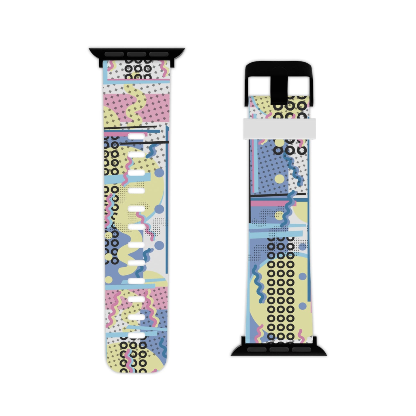 Light Blue Pink and Yellow Watch Band for Apple Watch - Geometric Design