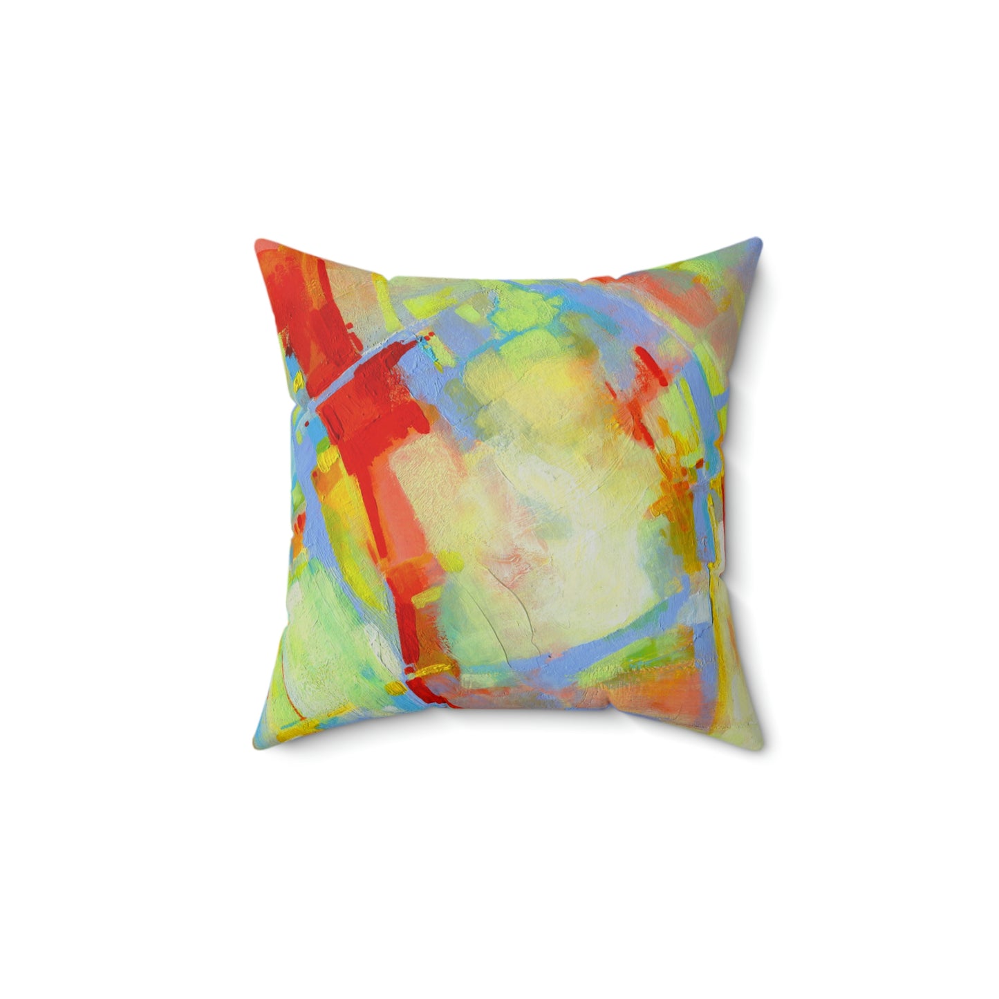 Spun Polyester Square Pillow  - Acrylic Abstract  Design