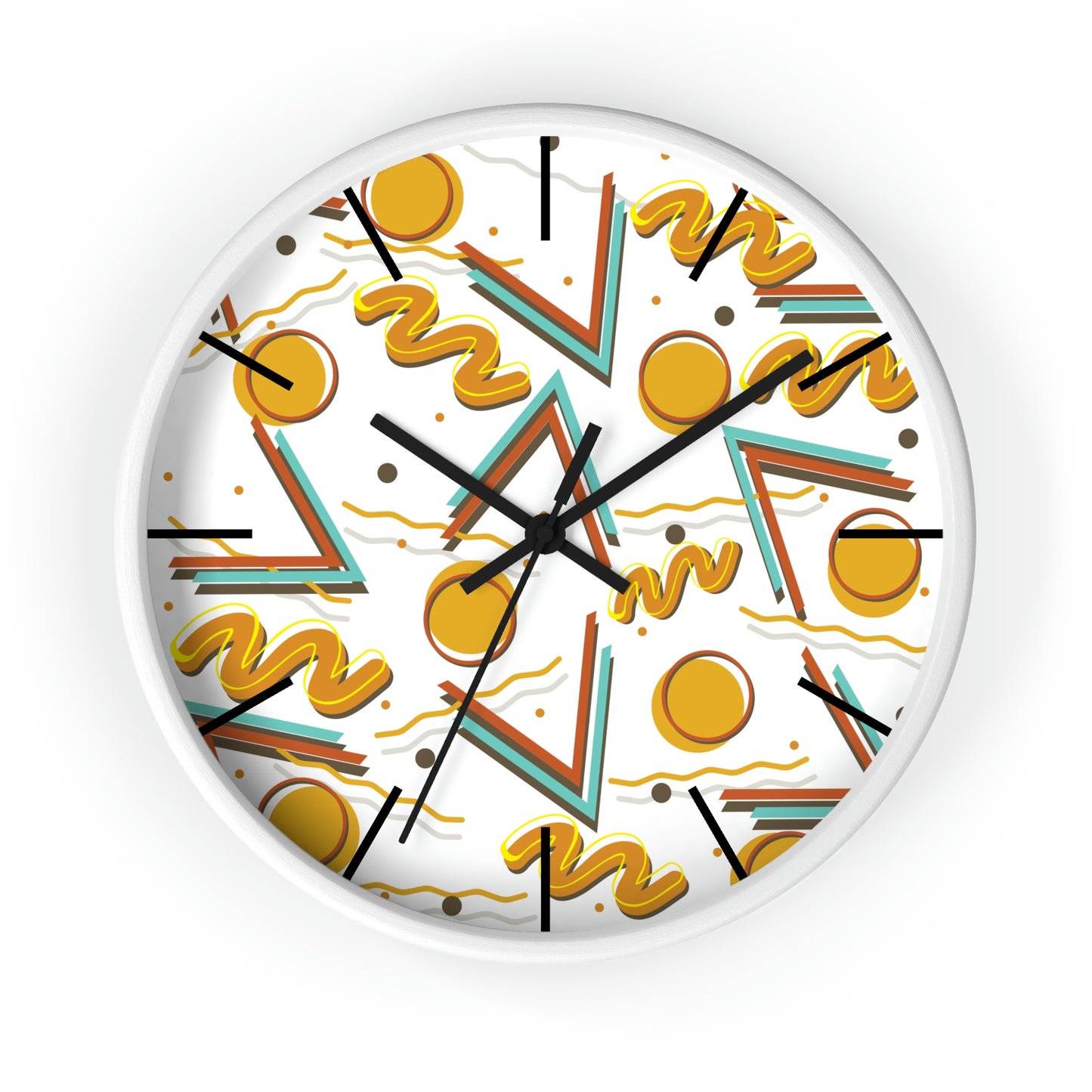 1980s Retro Abstract - Burger and Fries - Wall Clock