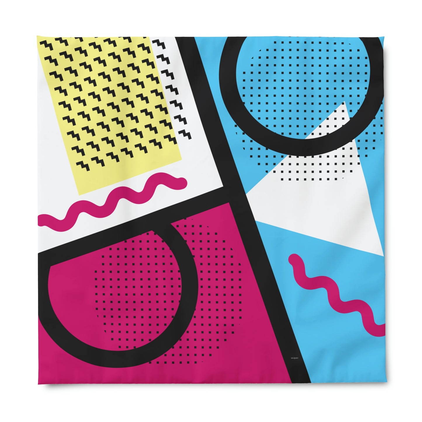 1980s Retro Graphic Art Abstract  - Tick Tack Triangle - Duvet Cover