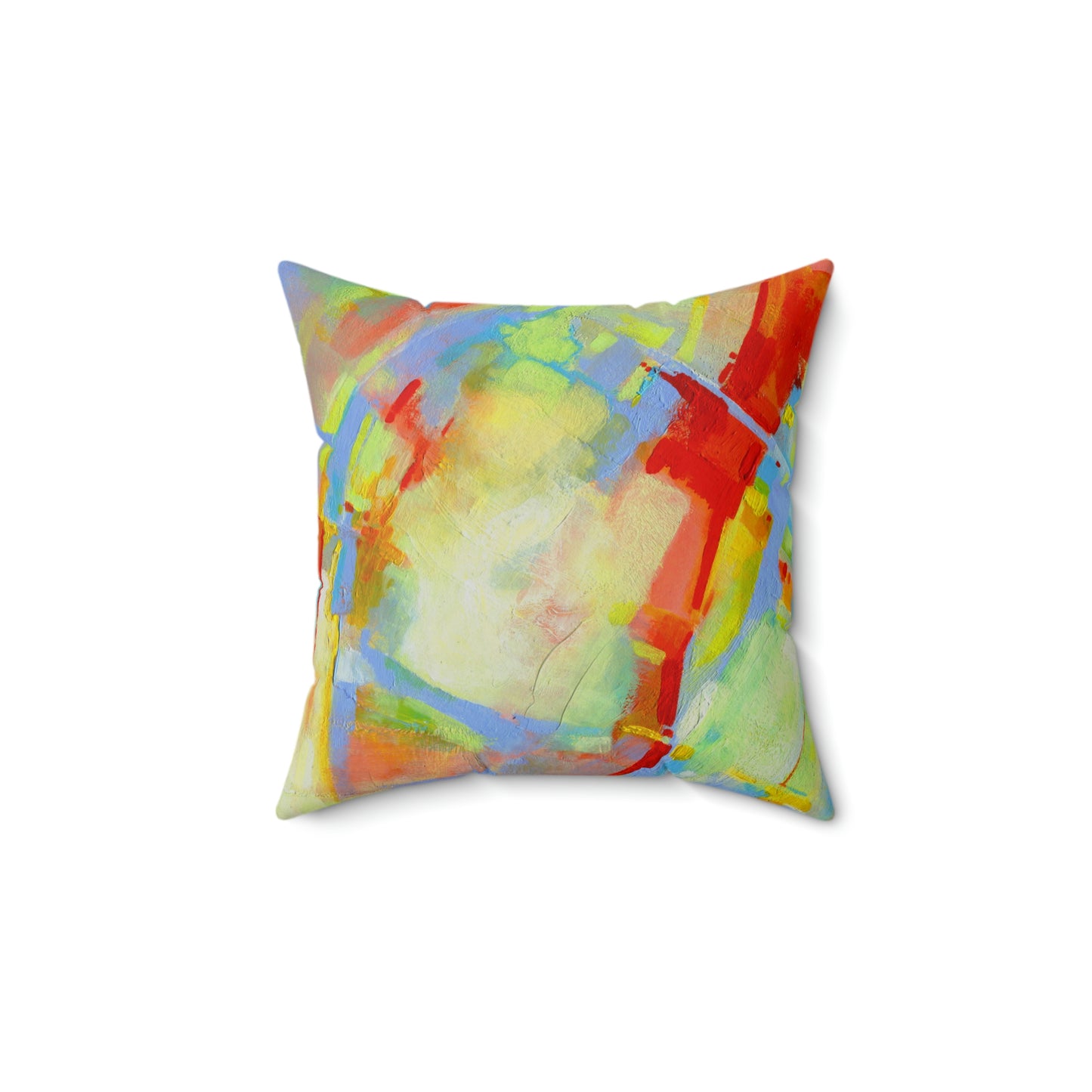 Spun Polyester Square Pillow  - Acrylic Abstract  Design