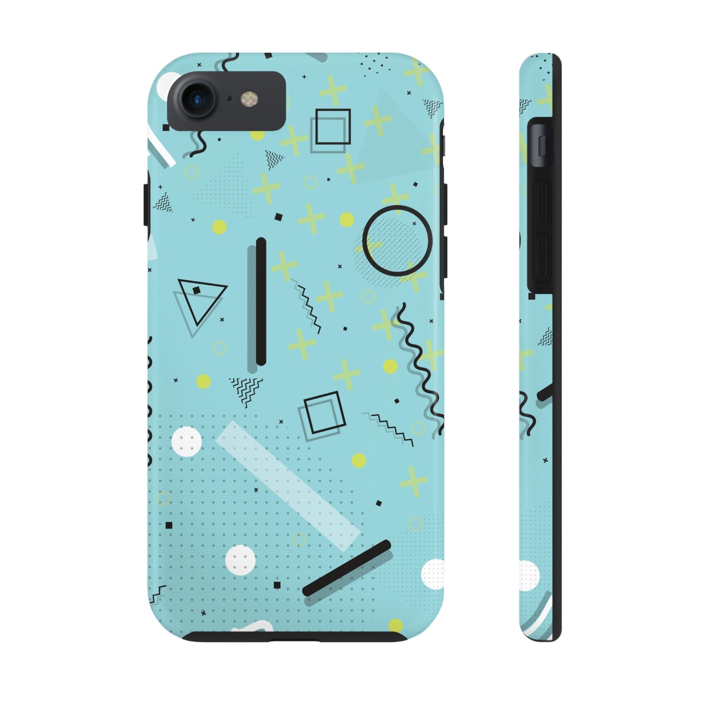 Tough Phone Cases, Case-Mate 1980 Retro Abstract Graphic Art - Blue Yellow Plus