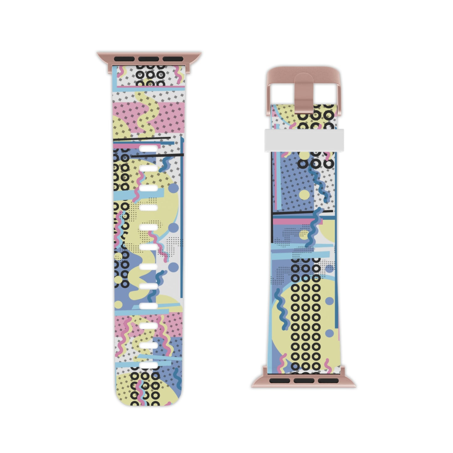 Light Blue Pink and Yellow Watch Band for Apple Watch - Geometric Design