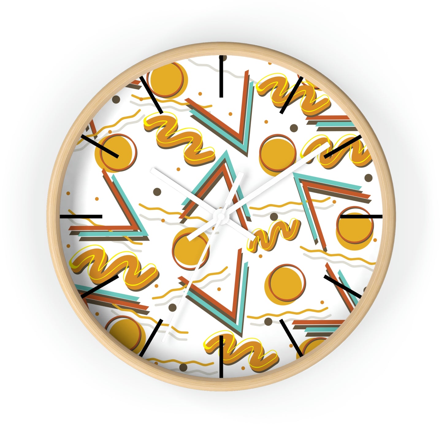 1980s Retro Abstract - Burger and Fries - Wall Clock