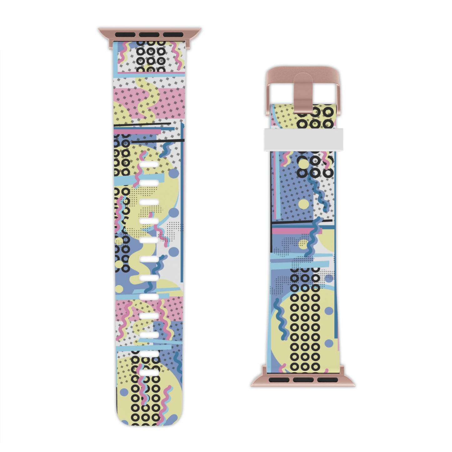 Light Blue Pink and Yellow Watch Band for Apple Watch - Geometric Design