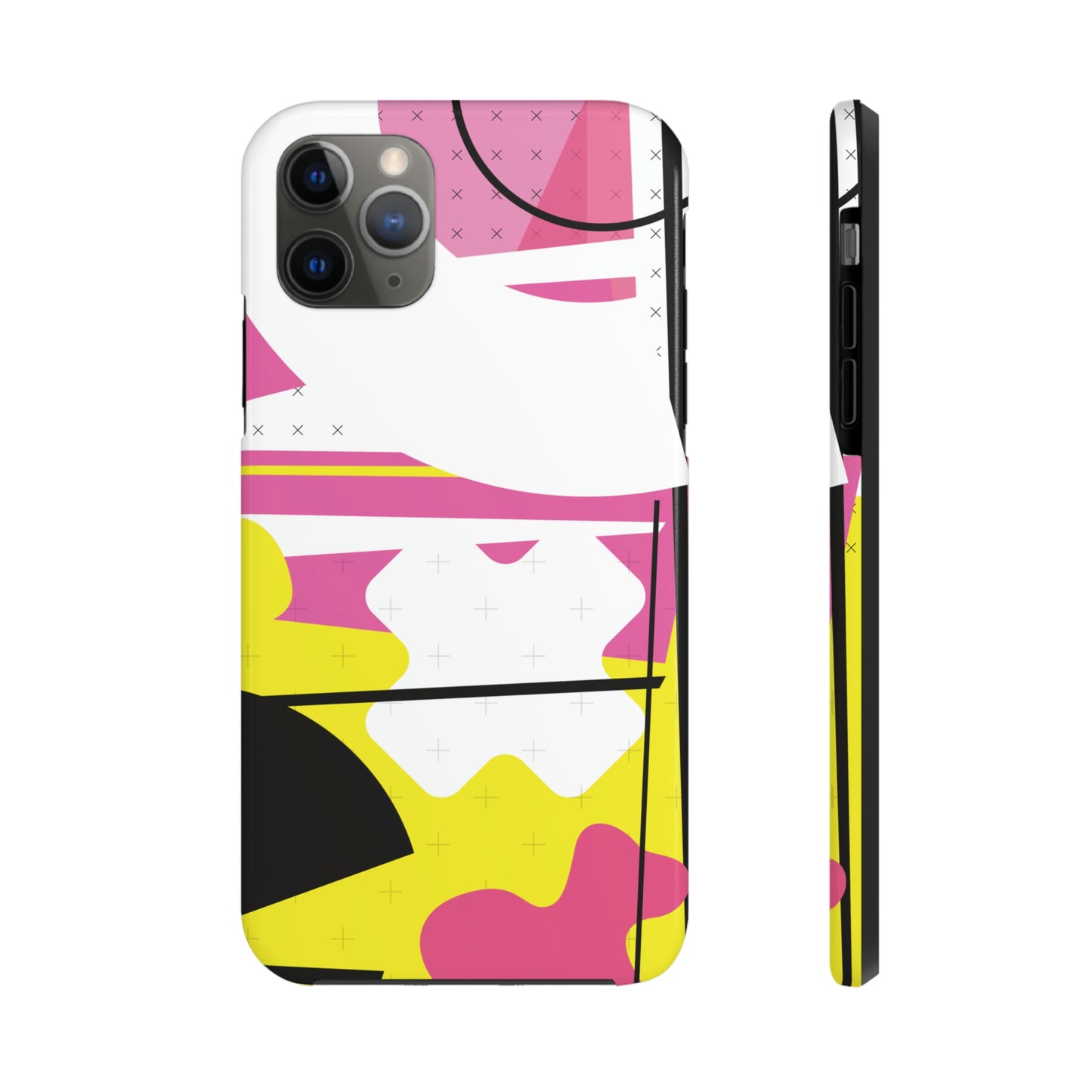 Tough Phone Cases, Case-Mate -80s Retro Abstract Graphic Art - Pink Yellow Black -