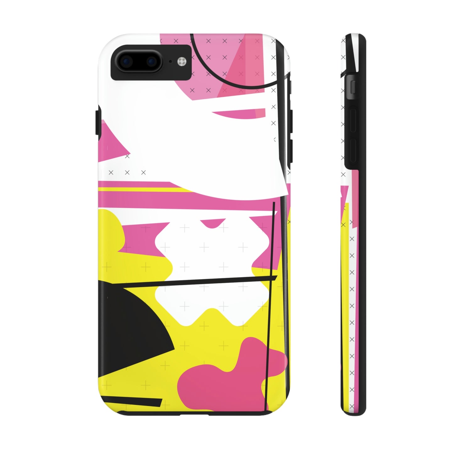 Tough Phone Cases, Case-Mate -80s Retro Abstract Graphic Art - Pink Yellow Black -