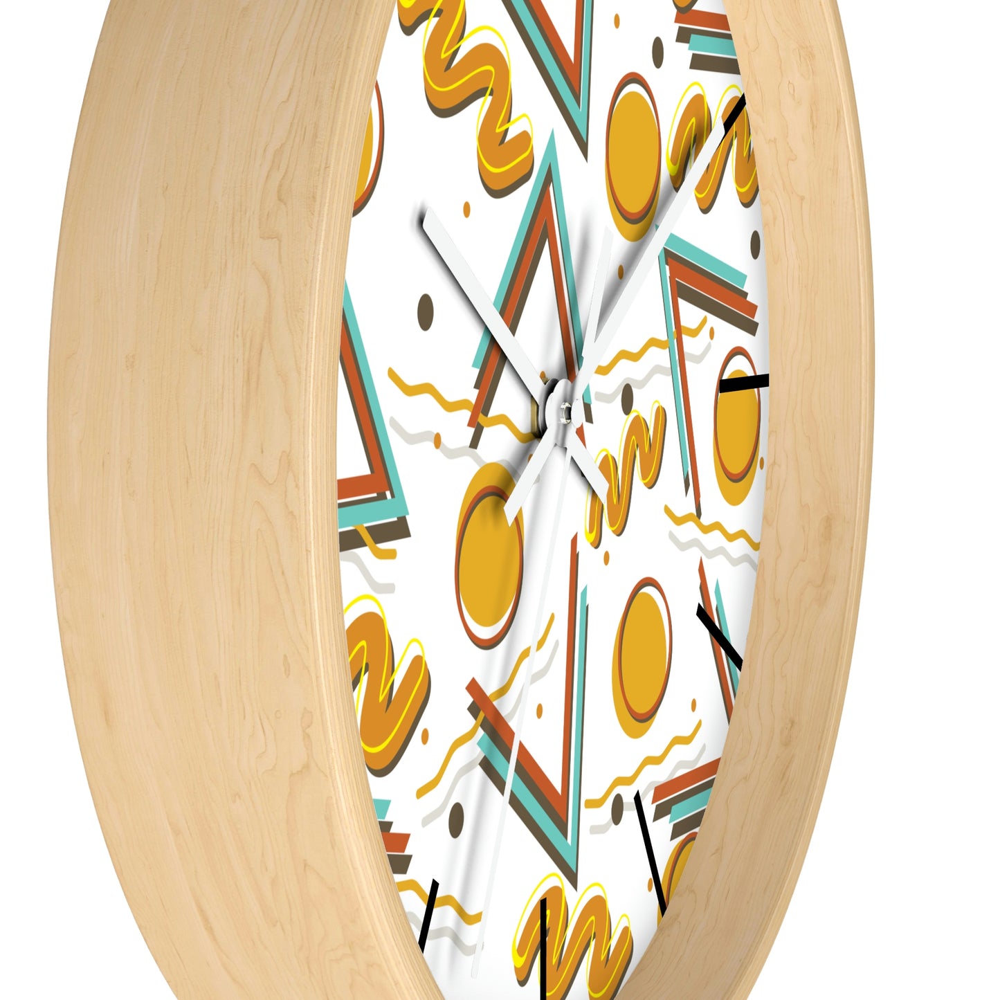 1980s Retro Abstract - Burger and Fries - Wall Clock