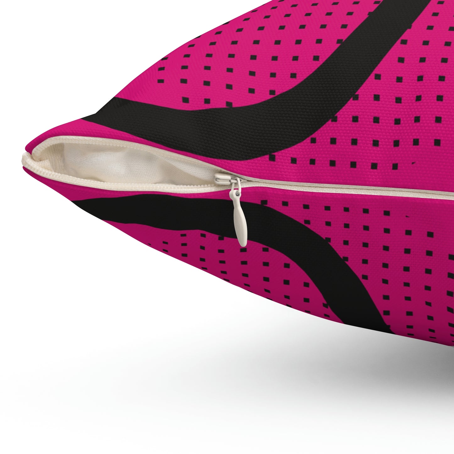 Hot Pink Yellow Blue 1980s Retro Style Abstract Polyester Square Pillow