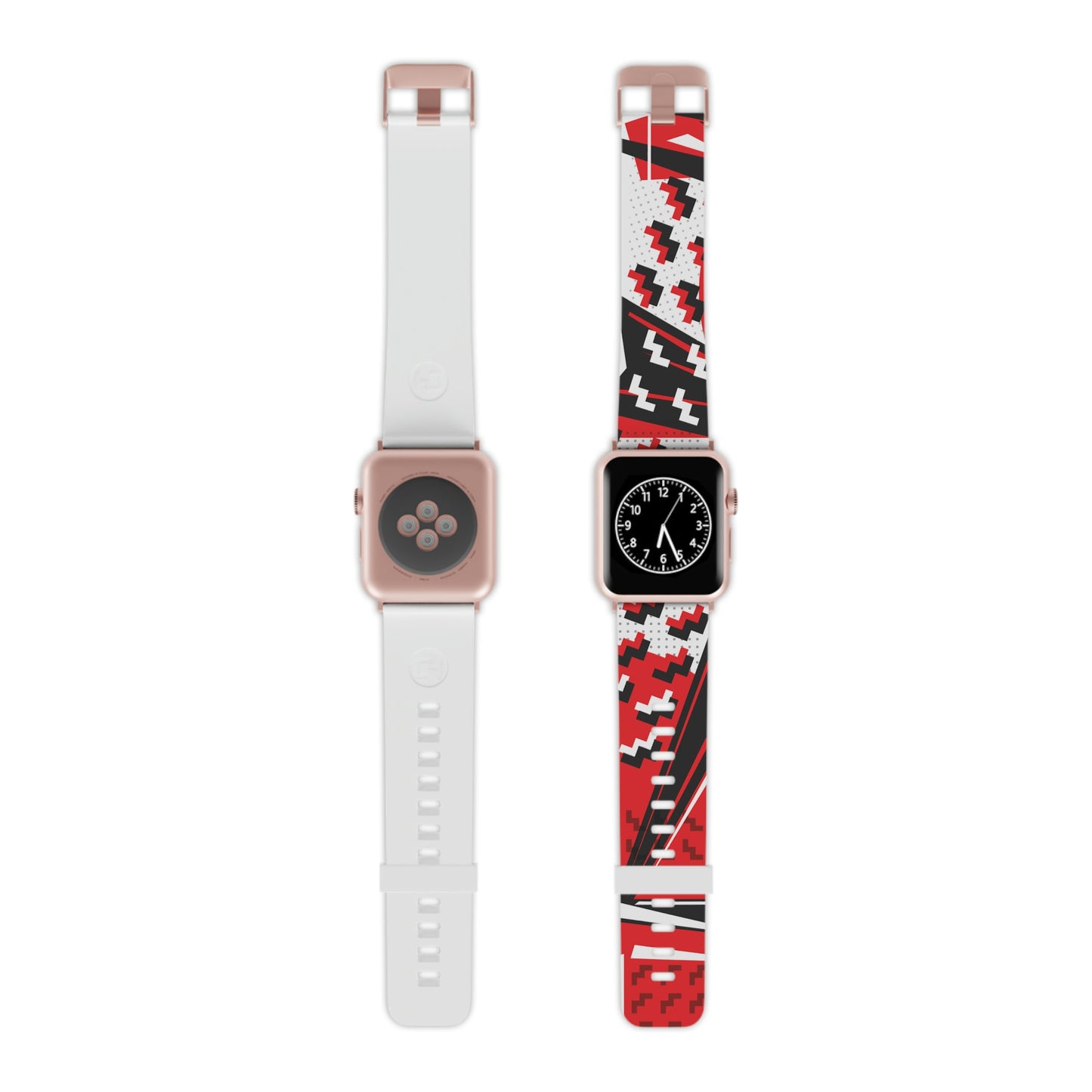 Red Black and White Geometric Watch Band for Apple Watch