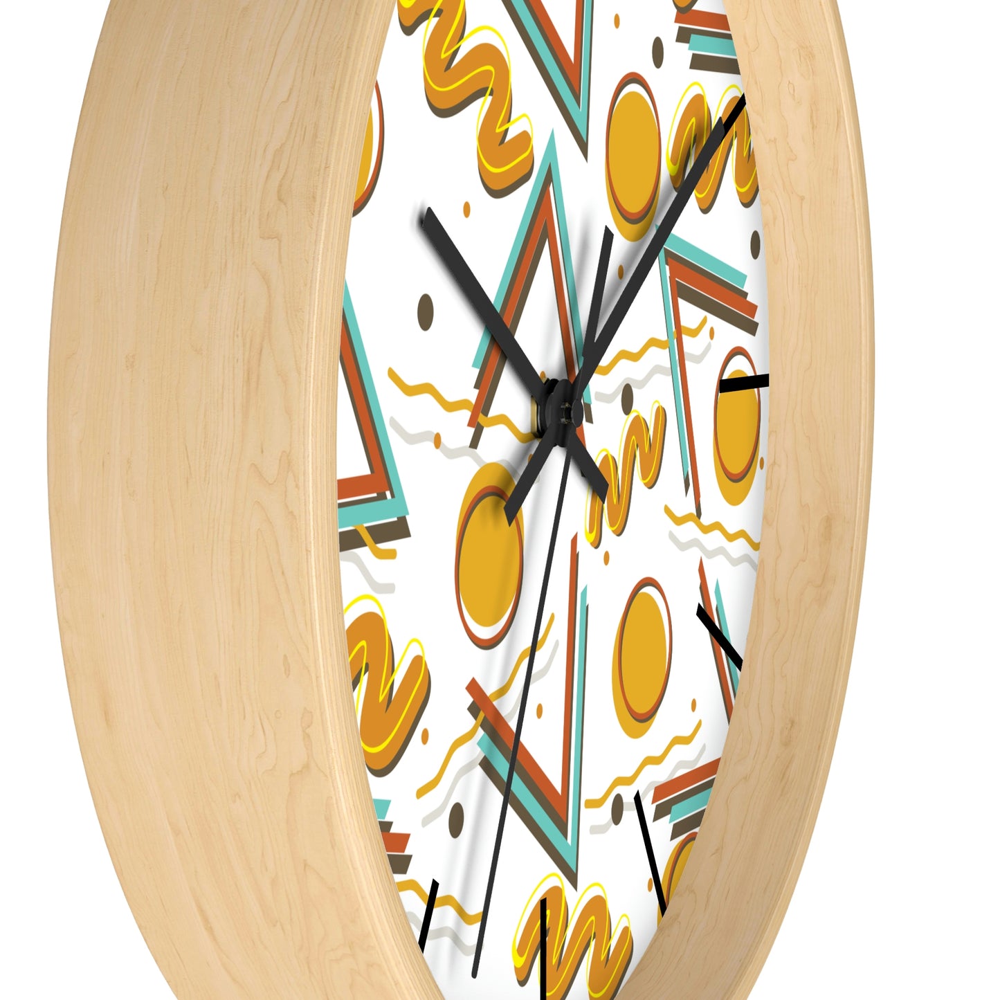 1980s Retro Abstract - Burger and Fries - Wall Clock