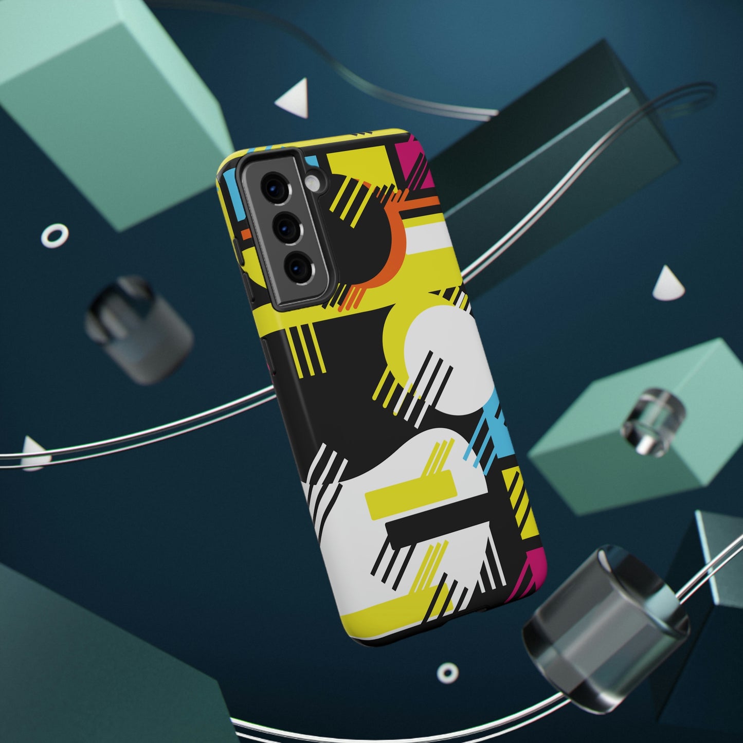 Impact-Resistant Cases - 1980s Retro Abstract Graphic Art - Primary Tines -