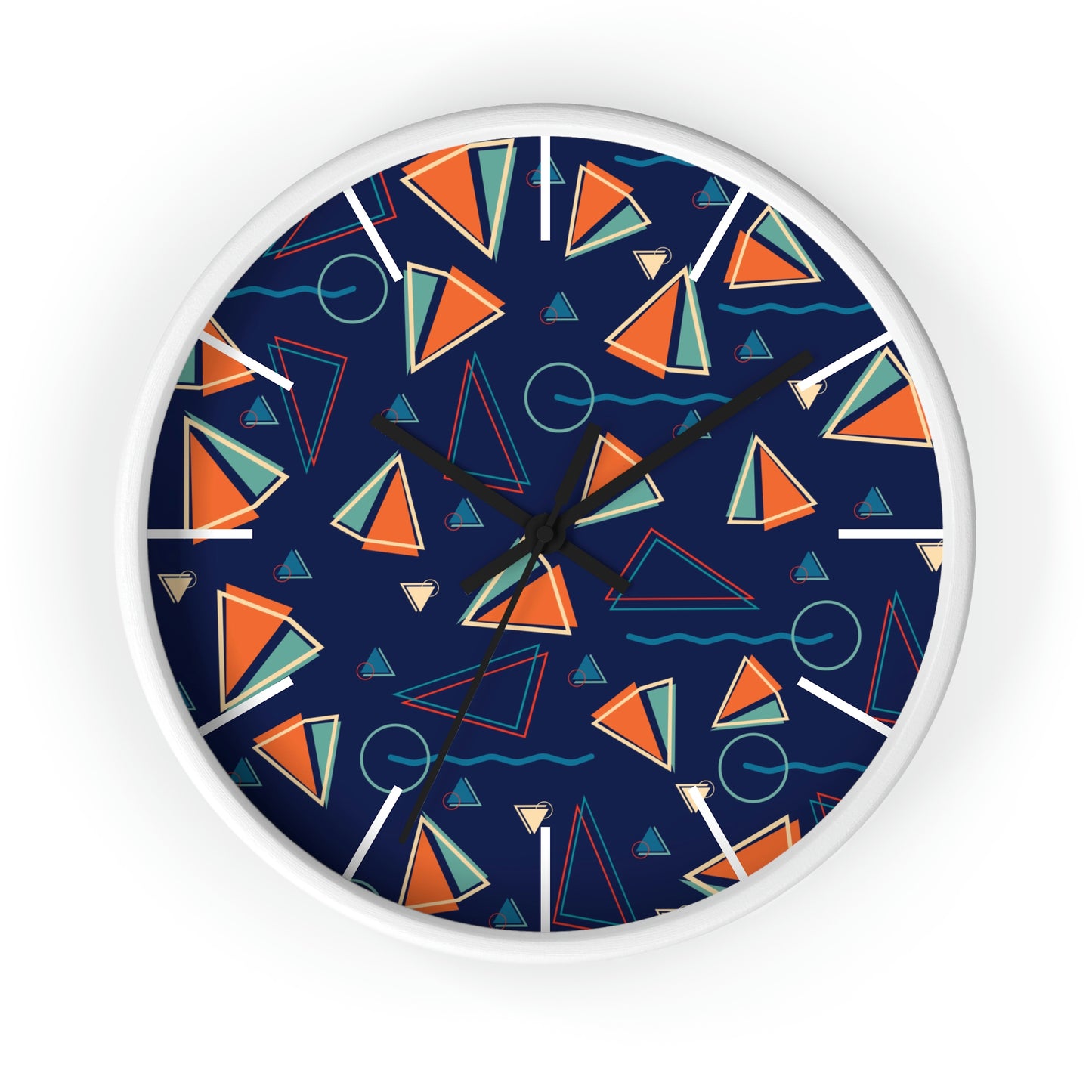 1980s Retro Abstract - Sails and Sunsets - Wall Clock