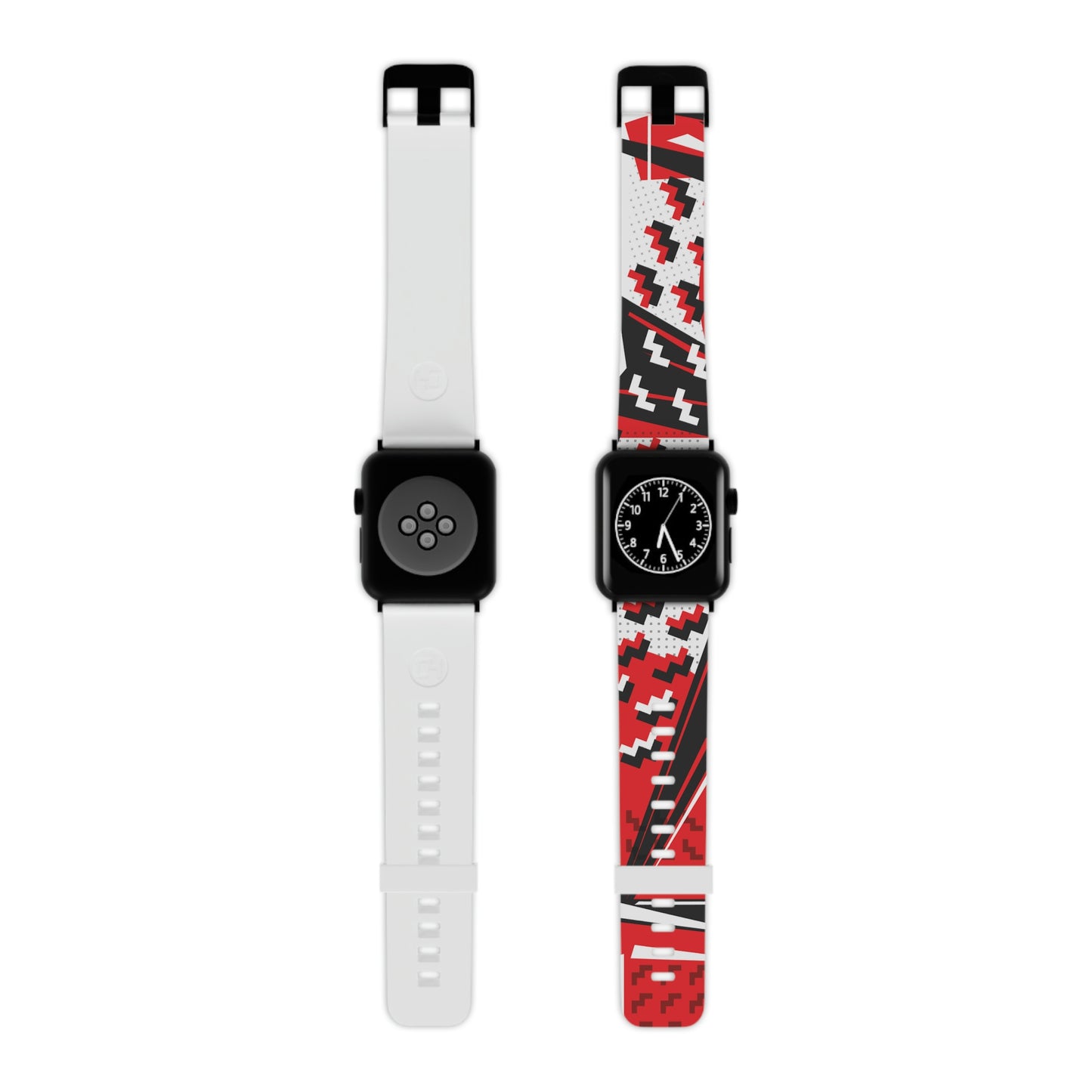 Red Black and White Geometric Watch Band for Apple Watch