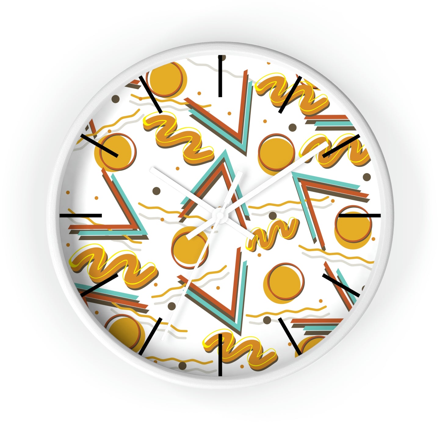 1980s Retro Abstract - Burger and Fries - Wall Clock