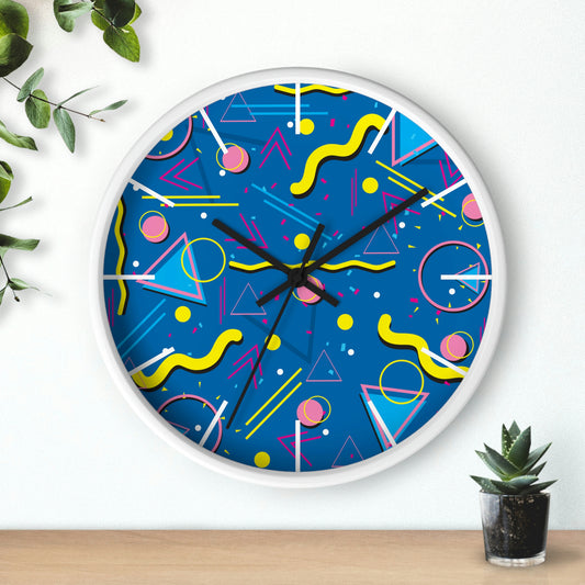 1980s Retro Abstract - Classic Muscle Pants Design - Wall Clock
