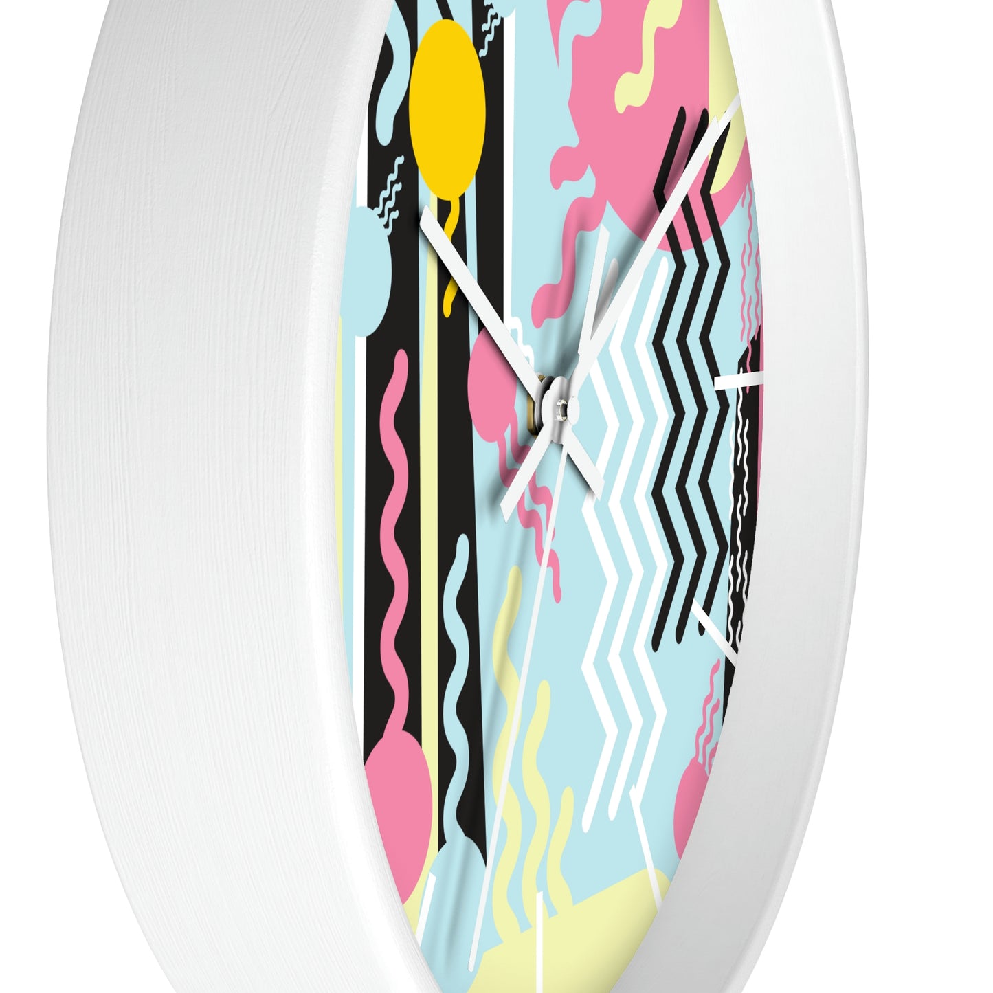 1980s Retro Abstract Design - Pastels - Wall Clock