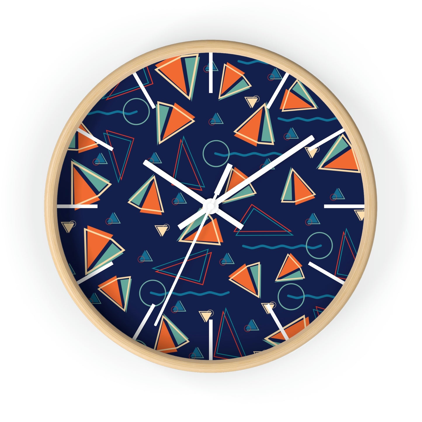 1980s Retro Abstract - Sails and Sunsets - Wall Clock