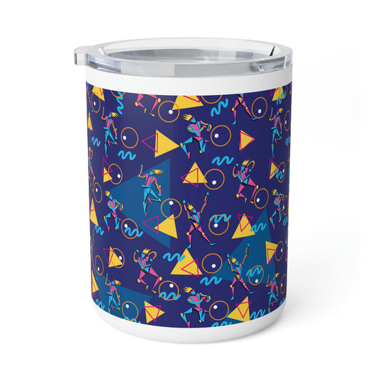 Retro Dancers and Triangles Insulated Coffee Mug - 10oz