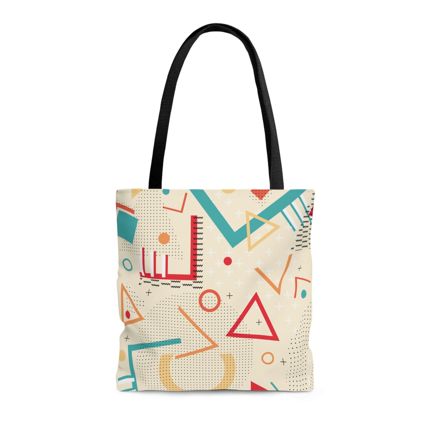 1980s Retro Abstract Graphic Art - Triangles and Circles -  Tote Bag