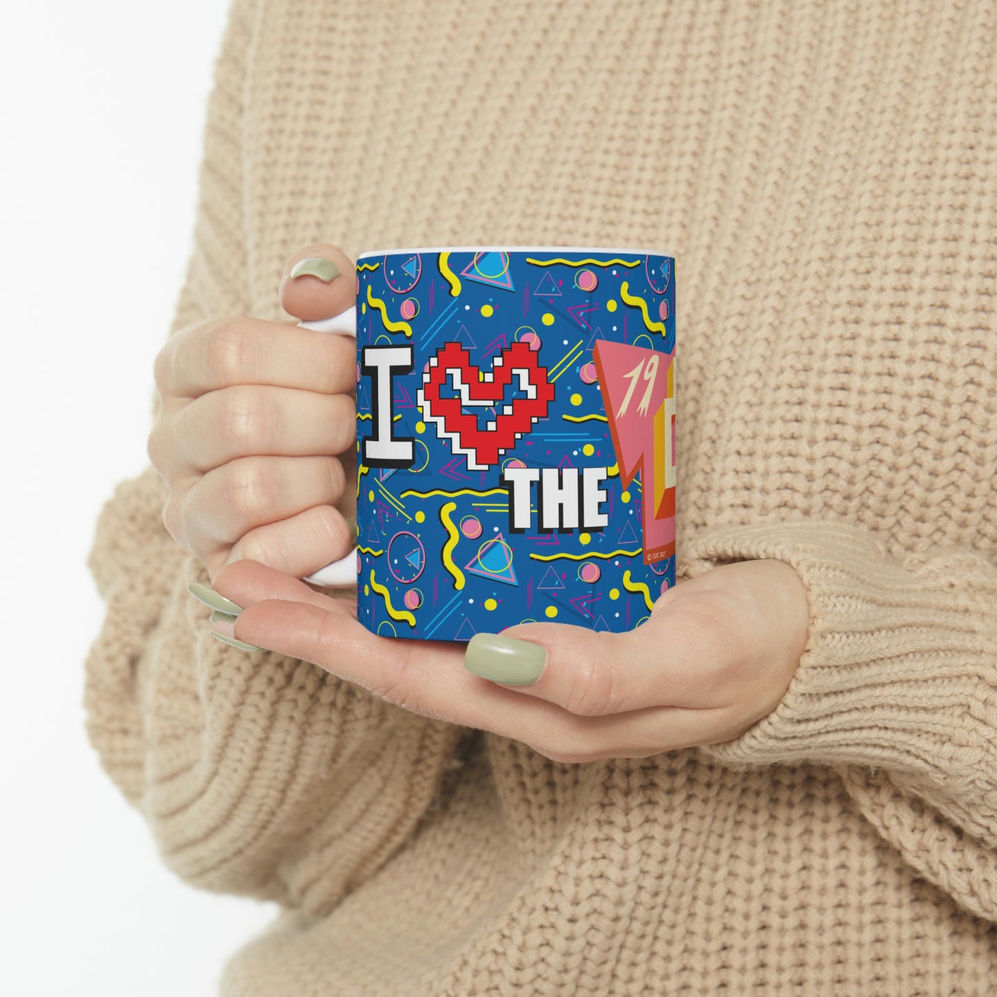 Ceramic Mug 11oz 1980 Retro Graphic Abstract Design - I Love the 1980s -