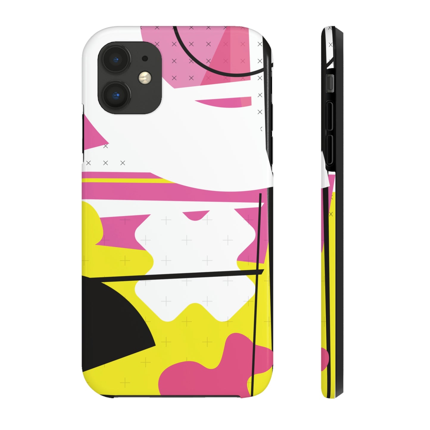 Tough Phone Cases, Case-Mate -80s Retro Abstract Graphic Art - Pink Yellow Black -